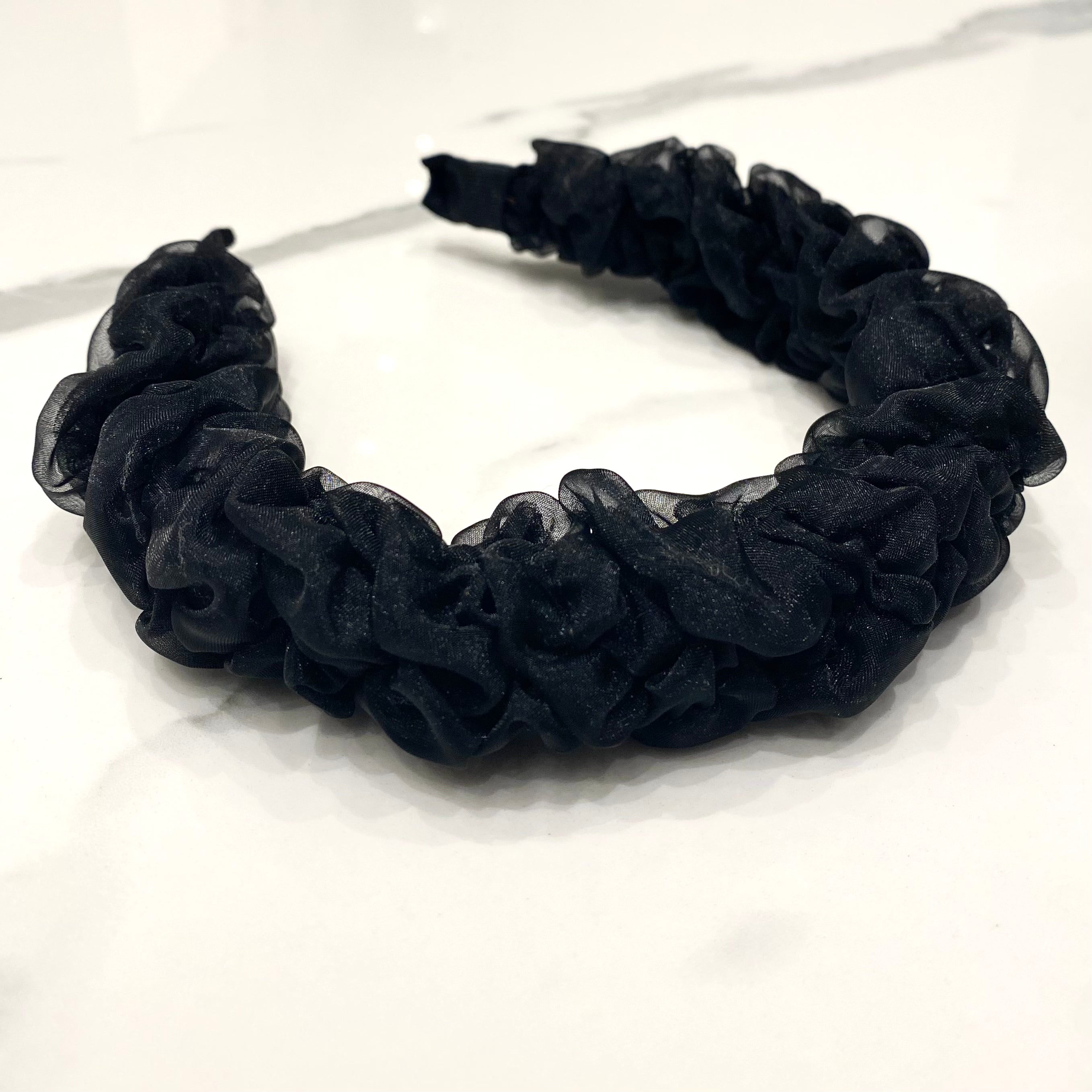 Black Plush Lace Headband
